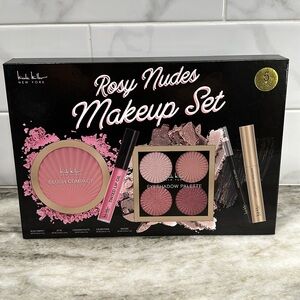 Nicole Miller NY Eye & Face Rosy Nudes MAKEUP SET Eyeshadow Blush Oil Mascara